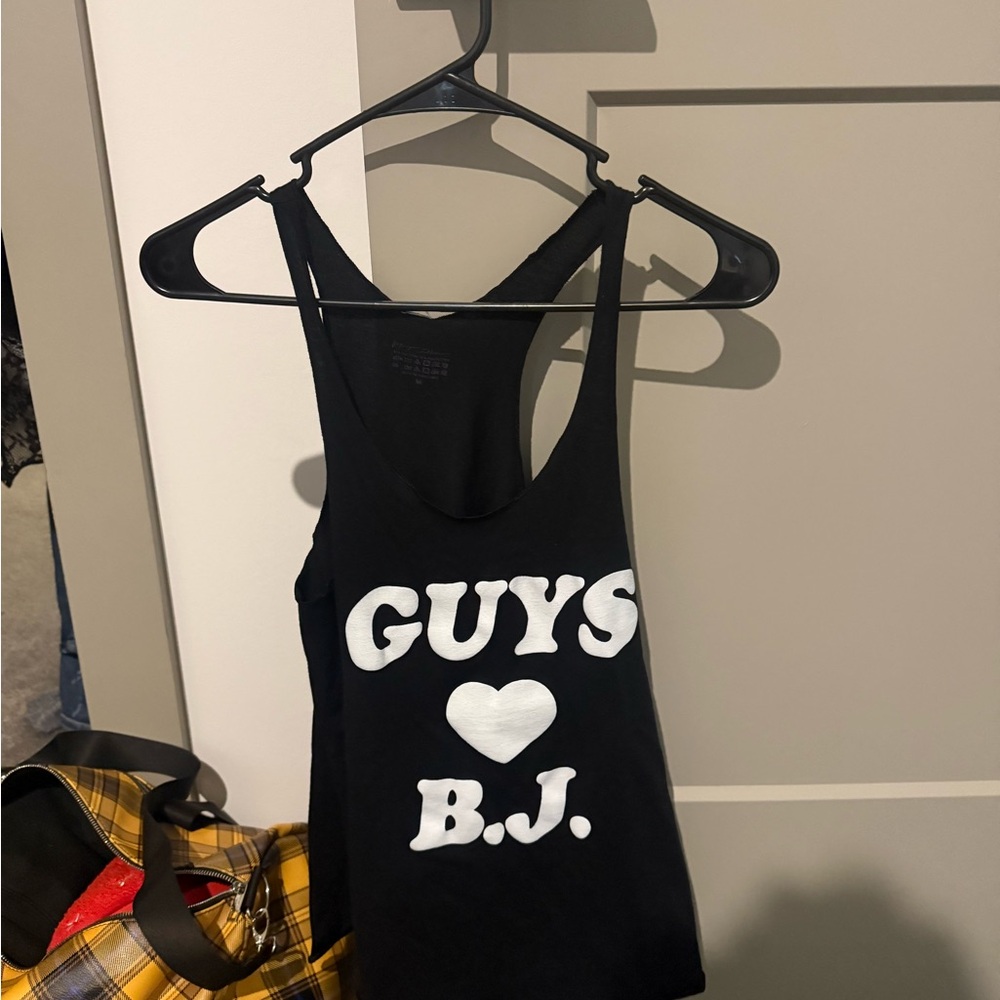 Black Betsey Johnson vintage  Tank Top with White Text
